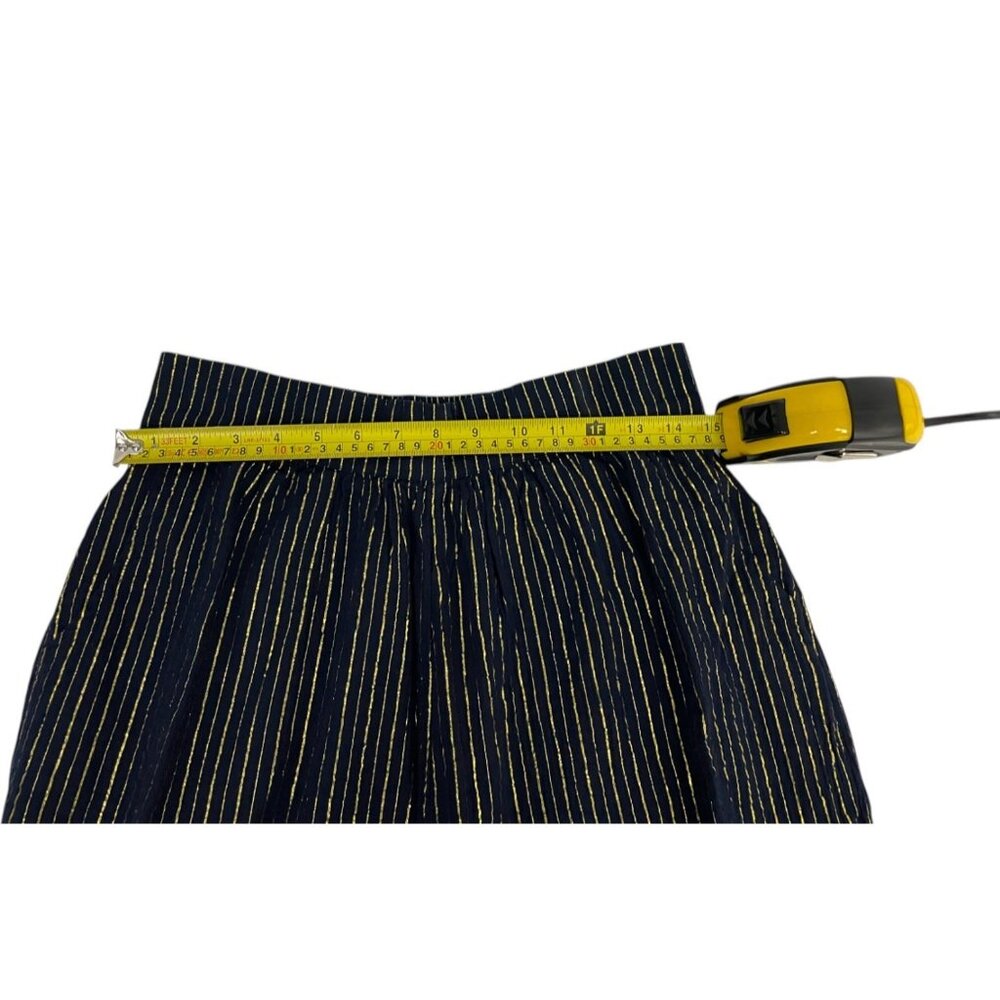 Boden Navy Pinstripe Wide-Leg Trousers - Picture 12 of 14